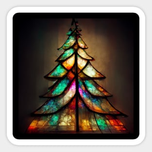 Stained Glass Rainbow Christmas Tree Sticker